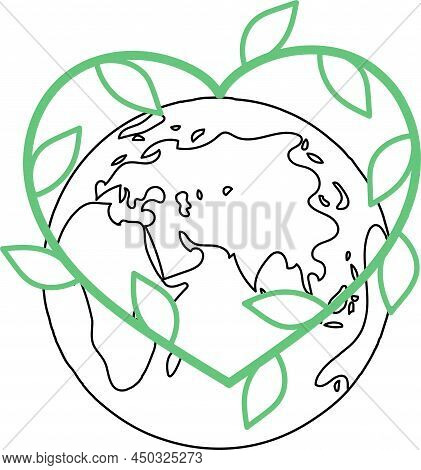 World Peace Illustration Planet Earth Green Leaves