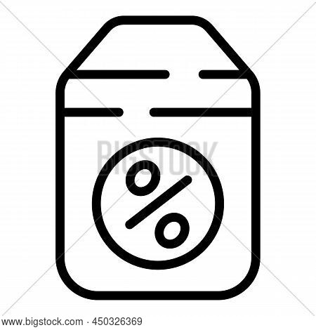Sale Percent Tag Icon Outline Vector. Job Offer. Online Contract