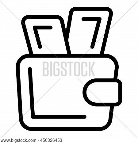 Full Money Wallet Icon Outline Vector. Ecommerce Offer. Online Custom
