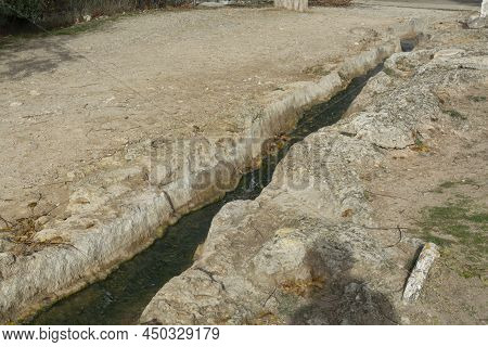 Ancient Hot Thermal Springs And Pool In Nature Park Dei Mulini, Bagno Vignoni, Tuscany, Italy