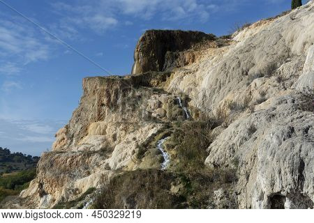 Ancient Hot Thermal Springs And Pool In Nature Park Dei Mulini, Bagno Vignoni, Tuscany, Italy
