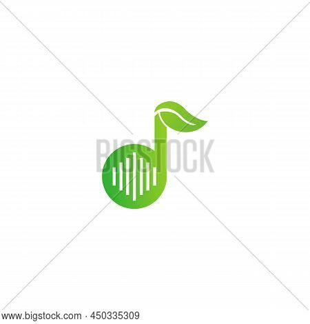 Music Nature Logo Icon Flat Vector Design Concept Graphic