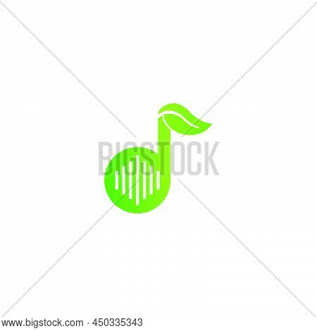 Music Nature Logo Icon Flat Vector Design Concept Graphic