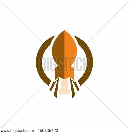 Rocket Chicken Logo Icon Flat Vector Design Concept Graphic