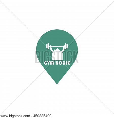 Gym House Logo Icon Flat Vector Design Concept Graphic