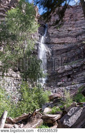 Cascade Falls Waterfall In Ouray Colorado Usa