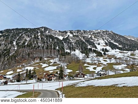 Snow-capped Alpine Peak Gulmen (or Gulme, 1998 M) In Alpstein Mountain Range And In Appenzell Alps M