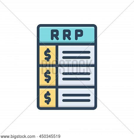 Color Illustration Icon For Rrp Paper List Concept Method Recommended-retail-price