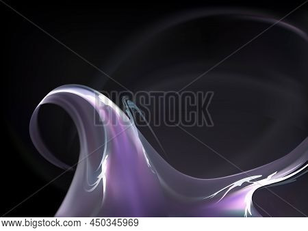 Twisted Streams Of Light Rays - Abstract Artistic Illustration On Black Background With Light Effect