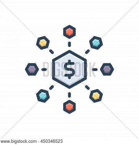Color Illustration Icon For Meets Combine Adjoin Converge Conjoin Gather