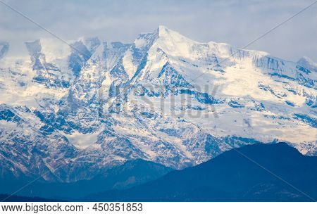 Landscape Shot Of Himalayan Peak, Panchachuli Seen From Kausani.