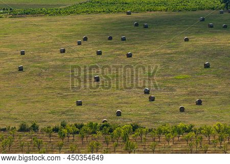 Monoszlo Country Side Aerial View. Hungarian Summer Rural Landscape.