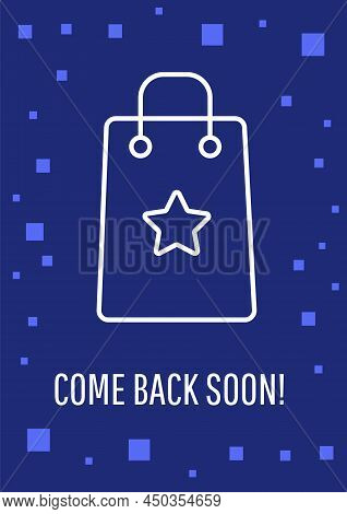 Return Sooner Postcard With Linear Glyph Icon. Customer Retention. Greeting Card With Decorative Vec