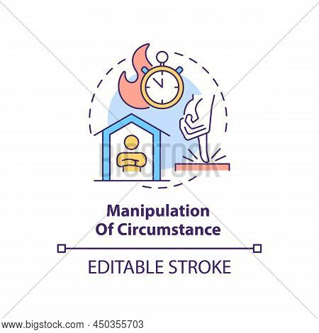 Manipulation Of Circumstance Concept Icon. Psychological Manipulation Sign Abstract Idea Thin Line I