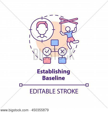 Establishing Baseline Concept Icon. Emotional Manipulation Abstract Idea Thin Line Illustration. Abu