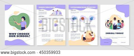 Why Choose Our School Flat Vector Brochure Template. Booklet, Leaflet Printable Flat Color Designs. 