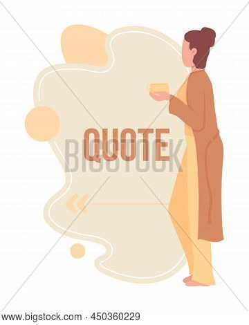 Scandinavian Comfort Quote Textbox With Flat Character. Hygge Lifestyle. Speech Bubble With Creative