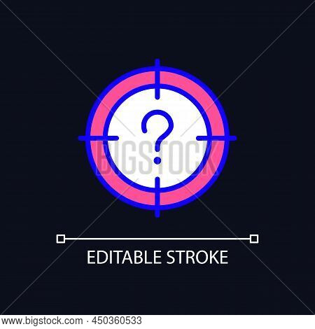 Central Question Rgb Color Icon For Dark Theme. Main Problem Solution Searching. Focus On Target. Si
