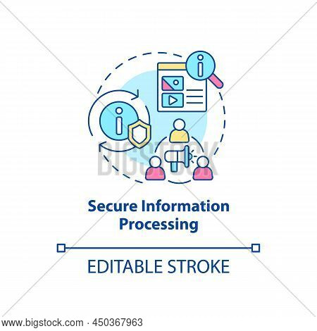Secure Information Processing Concept Icon. Data Changing. Basic Digital Skills Abstract Idea Thin L