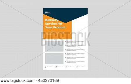 Fast And Reliable Delivery Service Flyer. Fast Delivery Service Flyer, Poster, Leaflet Template. Nee