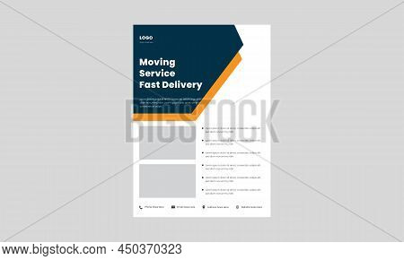 Fast And Reliable Delivery Service Flyer. Fast Delivery Service Flyer, Poster, Leaflet Template. Nee
