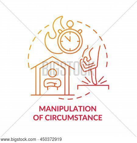 Manipulation Of Circumstance Red Gradient Concept Icon. Psychological Manipulation Sign Abstract Ide