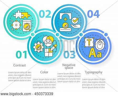 Principles Of Graphic Design Circle Infographic Template. Data Visualization With 4 Steps. Process T