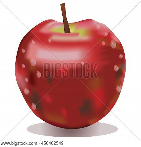3d Realistic Red Apple Fruit Vector Illustration