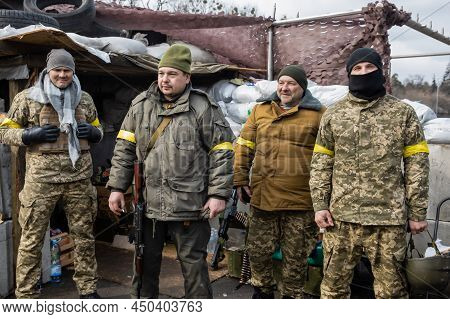 War Of Russia Against Ukraine. Kyiv Territorial Defense Checkpoint