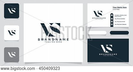 Initials Letter Vs Or Sv Logo Designs Vector With Business Card Design