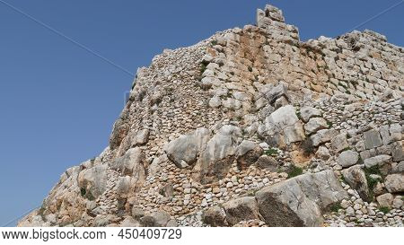 Nimrod Fortress In Israel, Remnants Of Castle On The Golan Heights Near The Israeli Border With Leba