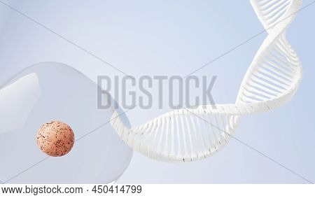 3d Render Helix Complementary Strand Of Dna Of Rna. Sequences Genetic Code Or Genome. Gene Expressio