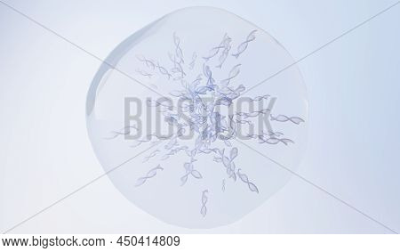 3d Render Helix Complementary Strand Of Dna Of Rna. Sequences Genetic Code Or Genome. Gene Expressio