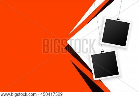 Abstract Photo Frames Background With Text Space