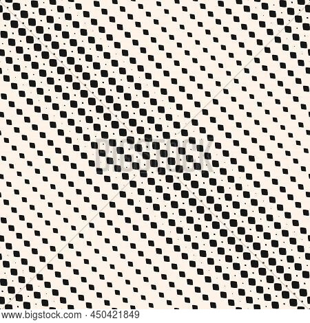 Vector Diagonal Halftone Stripes Seamless Pattern. Geometric Monochrome ...