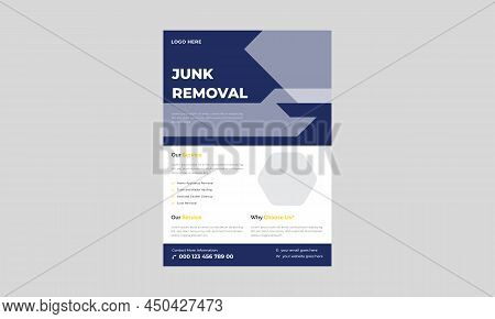 Junk Removal Flyer Template, Yard Junk Waste Removal Flyer Poster Leaflet Design, Waste Removal Post