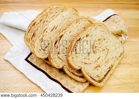 Rye And Pumpernickel Swirled Sandwich Bread Slices
