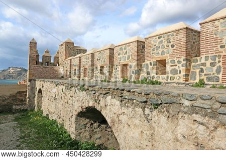 Exterior Walls Of Almunecar Castle And Town , Spain