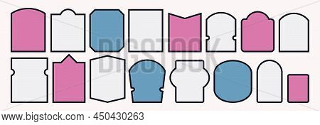Stock Vector Set Of Label Borders. Isolated On White Background
