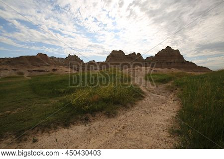 Badlands National Park Southwest Of South Dakota, United States. High Quality Photo