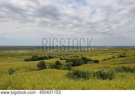 Badlands National Park Southwest Of South Dakota, United States. High Quality Photo