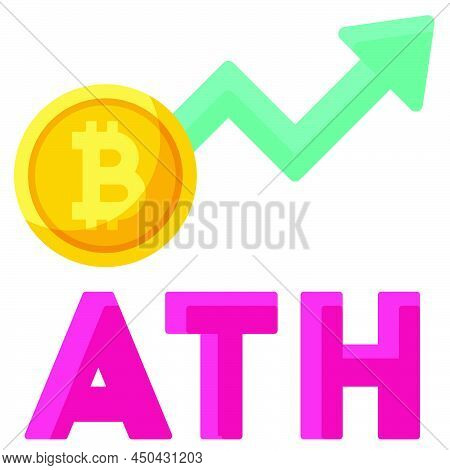 All Time High Icon, Cryptocurrency Related Vector Illustration