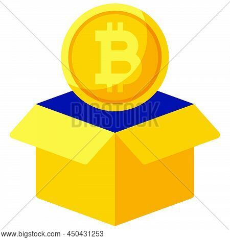 Box Icon, Cryptocurrency Related Vector Flat Illustration