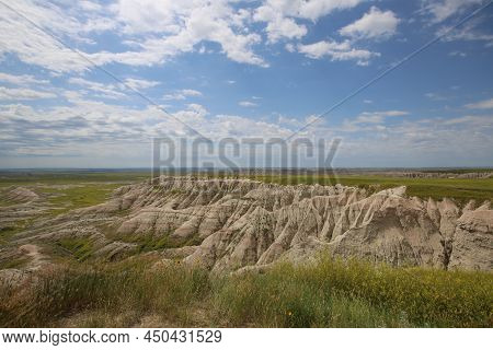 Badlands National Park Southwest Of South Dakota, United States. High Quality Photo