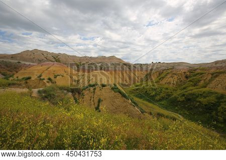 Badlands National Park Southwest Of South Dakota, United States. High Quality Photo