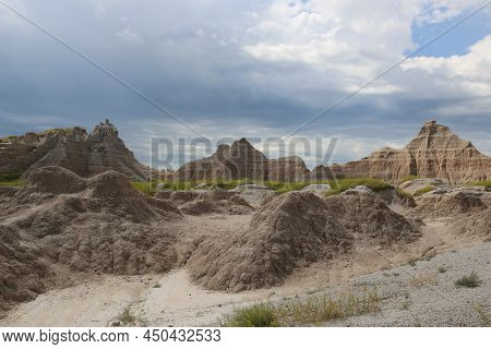 Badlands National Park Southwest Of South Dakota, United States. High Quality Photo
