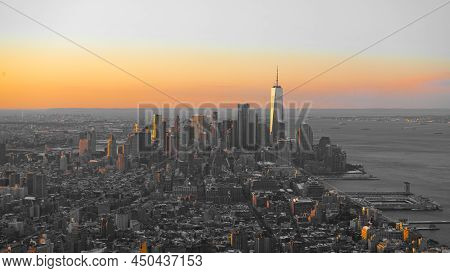 The Complete Manhattan Seen During The Sunrise