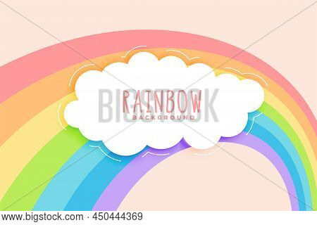 Cute Rainbow And Cloud In Pastel Colors Background