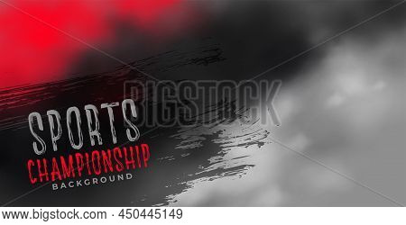 Sports Chamionship Background With Red And Black Smoky Clouds