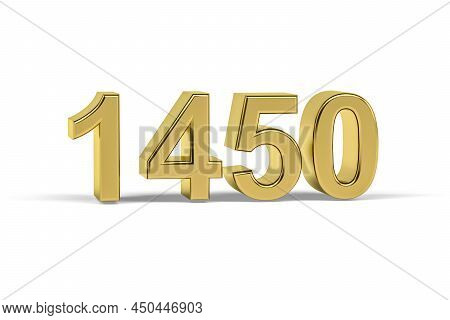 Golden 3d Number 1450 - Year 1450 Isolated On White Background - 3d Render